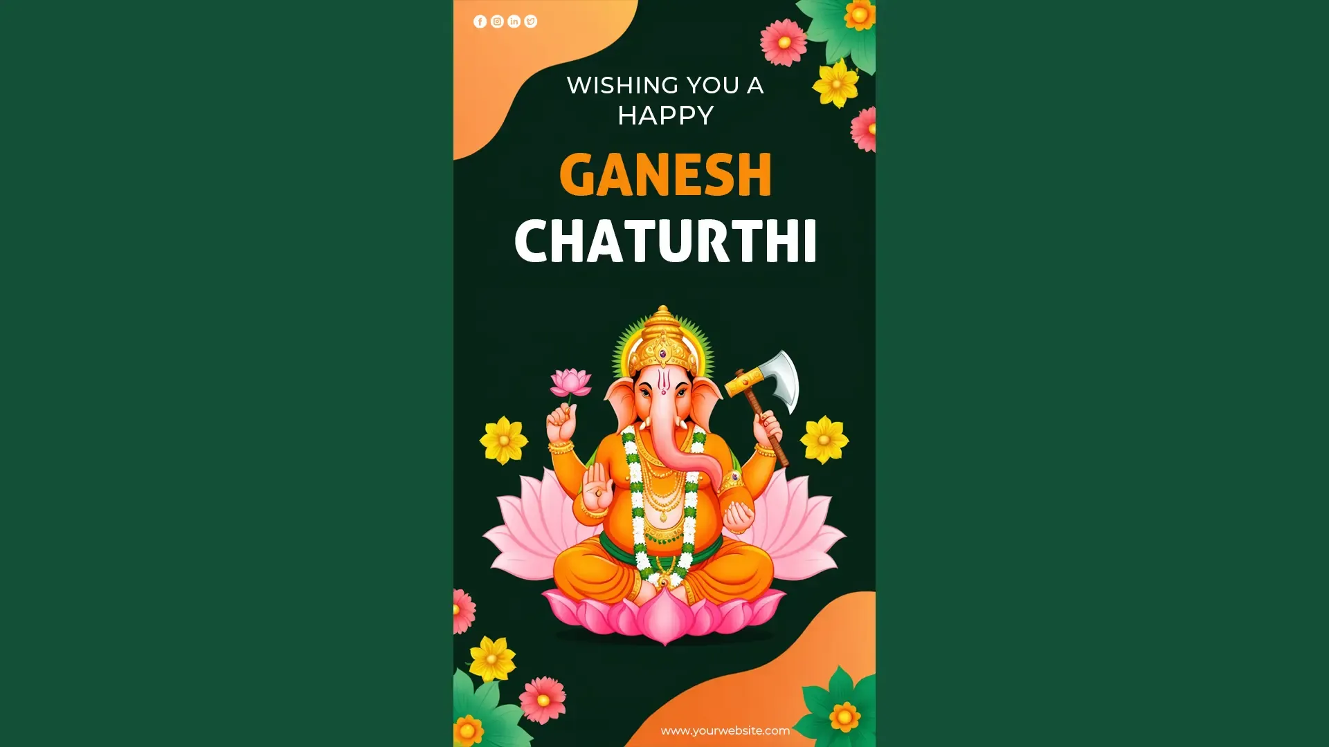 Creative Ganesh Chaturthi Story for Instagram with Colorful and Festive Design